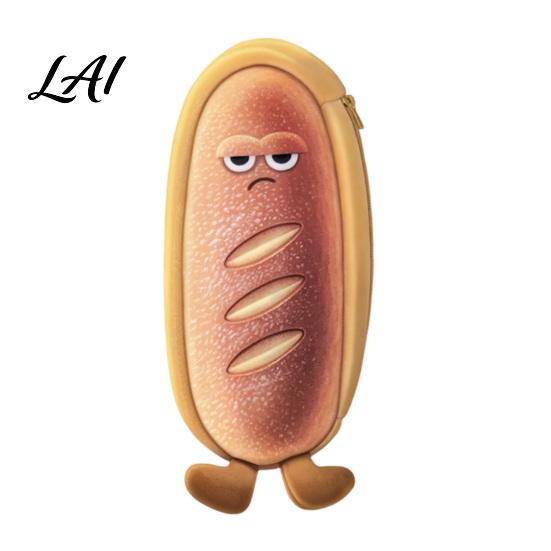 Pencil Case Cute Bread Case Plush Large Capacity Pen Pouch Zipper Soft Shaped Stationery Bag for High School Students Storage