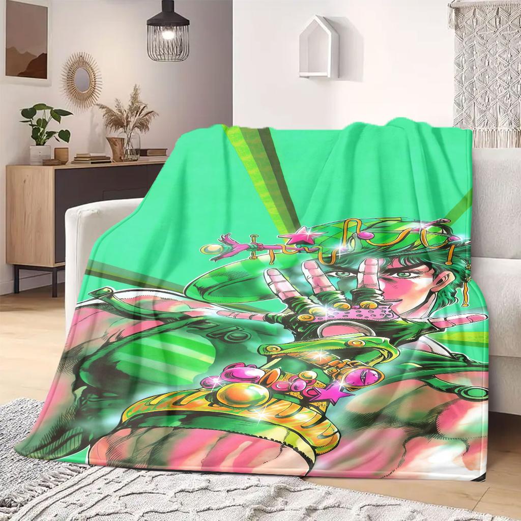 JOJO anime Flannel Blanket Warm,Comfortable,Suitable for Bedrooms,Sofas,Beds,Chairs,Picnics,Travel