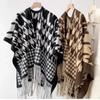 1Pieces Winter Women Poncho Warm Shawl Double Sided Designer Thickening Blanket Luxury Scarf Mountaineering Scarf