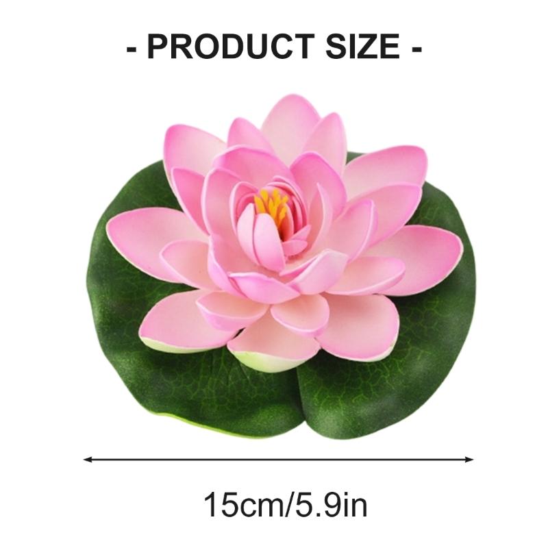 5pcs Realistic Floating Foam Lilies Pad Artificial Water Plant For Pond Pool Fish Tanks Decoration Indoor Outdoor Use
