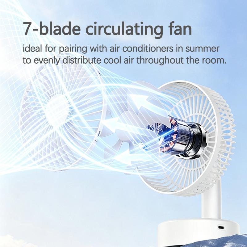 Desktop Mini Fan USB Rechargeable with 4 Speed Settings, Timer Function, Oscillating, Quiet, Strong Wind, Suitable for Office, Home, Outdoor Use,an