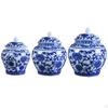 Porcelain, Tea Storage Jar Temple Centerpiece Multi Purpose Decorative Porcelain Asian Decor