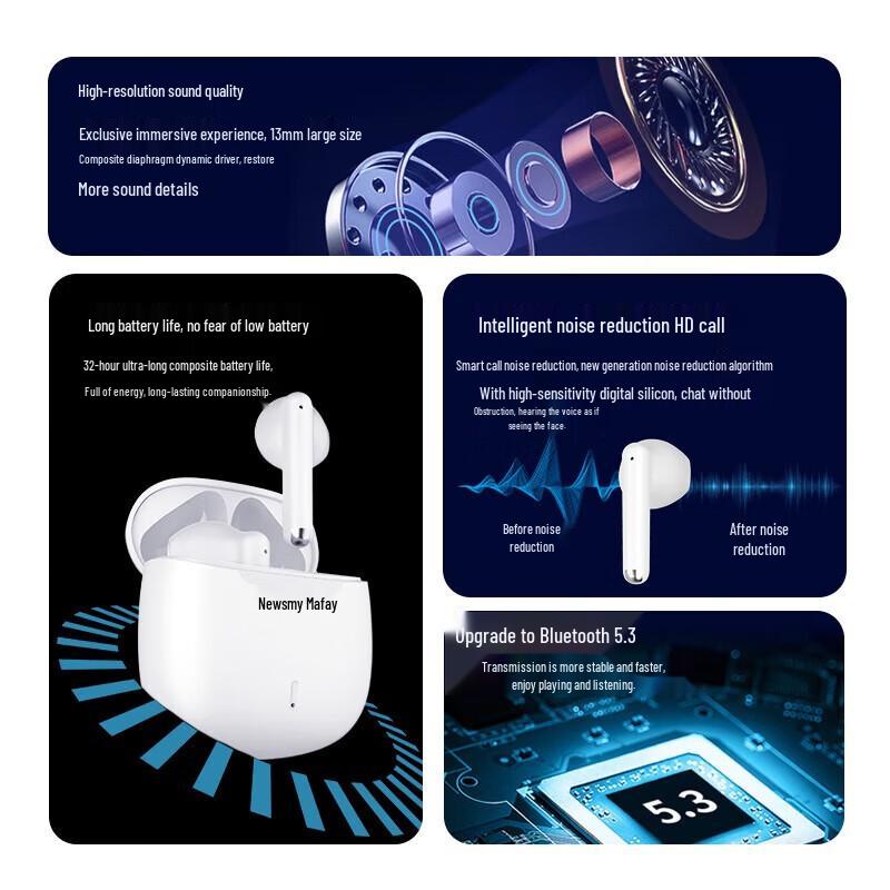 Newman TWS-F1 Wireless Bluetooth Semi-in-ear Headphones