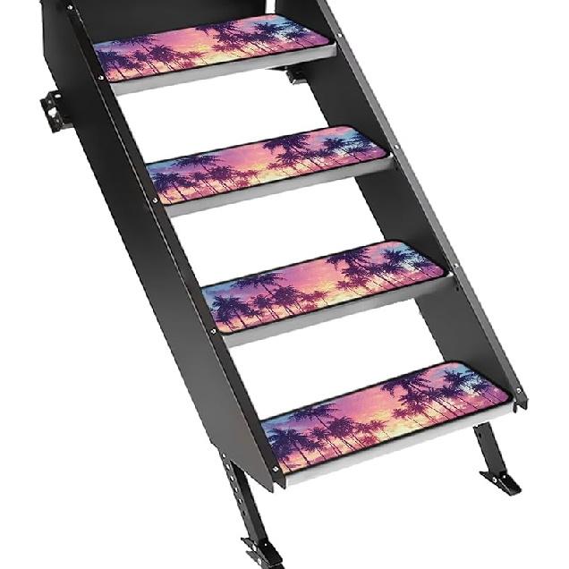 Purple Palm RV Step Covers RV Stair Covers RV Accessories, Non Slip Camper Step Covers, RV Step Rug, Waterproof Essential RV Step Carpet for Trailer