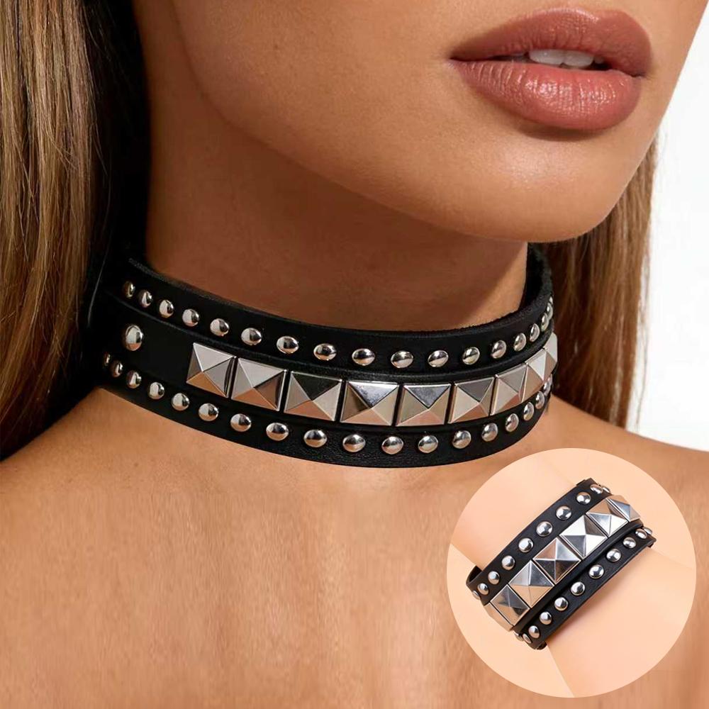 Gotische Punk-Halsketten, Rock-Mode-Halsketten, Party-Kostüme, Schmuckzubehör, Halsketten für Damen, Halloween-Party-Geschenke black