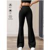 Women's Spring and Summer High Waisted Tight Fitting Flared Pants Slim Leg Long Black Pants Thin Wide Leg Pants for Slim Women