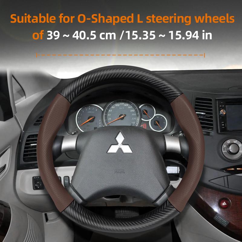 Cwnqah1 Cwmvjg1 Suitable for Mitsubishi Breathable Leather Matte Carbon Fiber Texture Steering Wheel Cover, Suitable for Outlander Phev Sport Eclipse