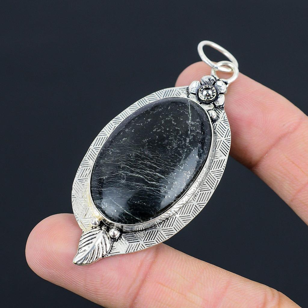 Easter Sale Sterling Silver Nepharite Stone Wedding Anniversary Unique Pendant