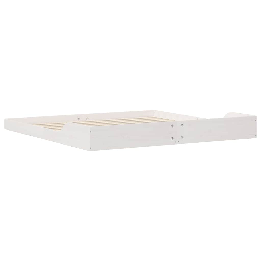 White Bed Frame 180 x 220 cm Solid Pine Wood