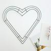 2 Pcs Heart Shaped Wreath Frame Wire Metal Wreath Frames Metall Blumenkranz Cercle Heart Anneau De Fil Ghirlanda Primaverile
