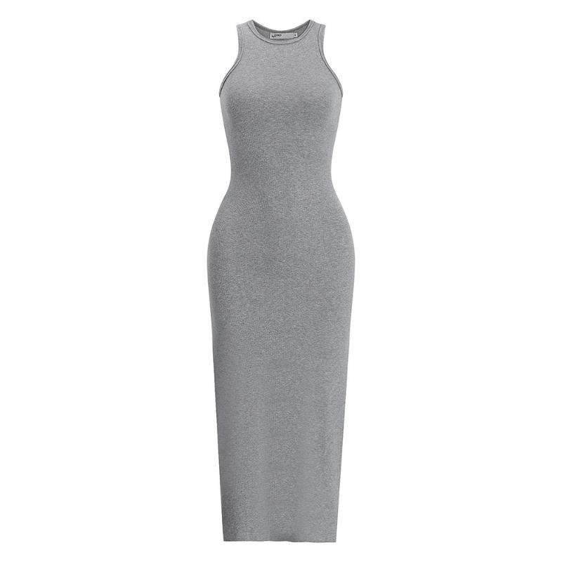 Sommerkleider, sexy, eng, ärmellos, Paket, Hüfte, lange Kleider, süße, würzige Taille, schlanke Neckholder-Tank-Kleider