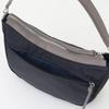 Isaac Twill Nylon Curved Shoulder Bag, Size S, 2004701, Navy (66)