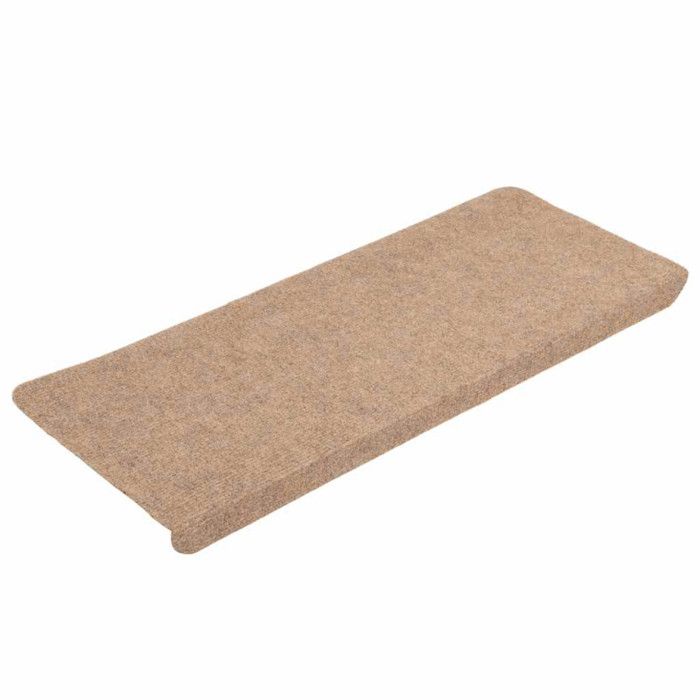 VidaXL Tapis d'escalier auto-adhésifs 30 pcs beige 65x24,5x3,5 cm, bande de roulement, tapis de bande de roulement 3365898