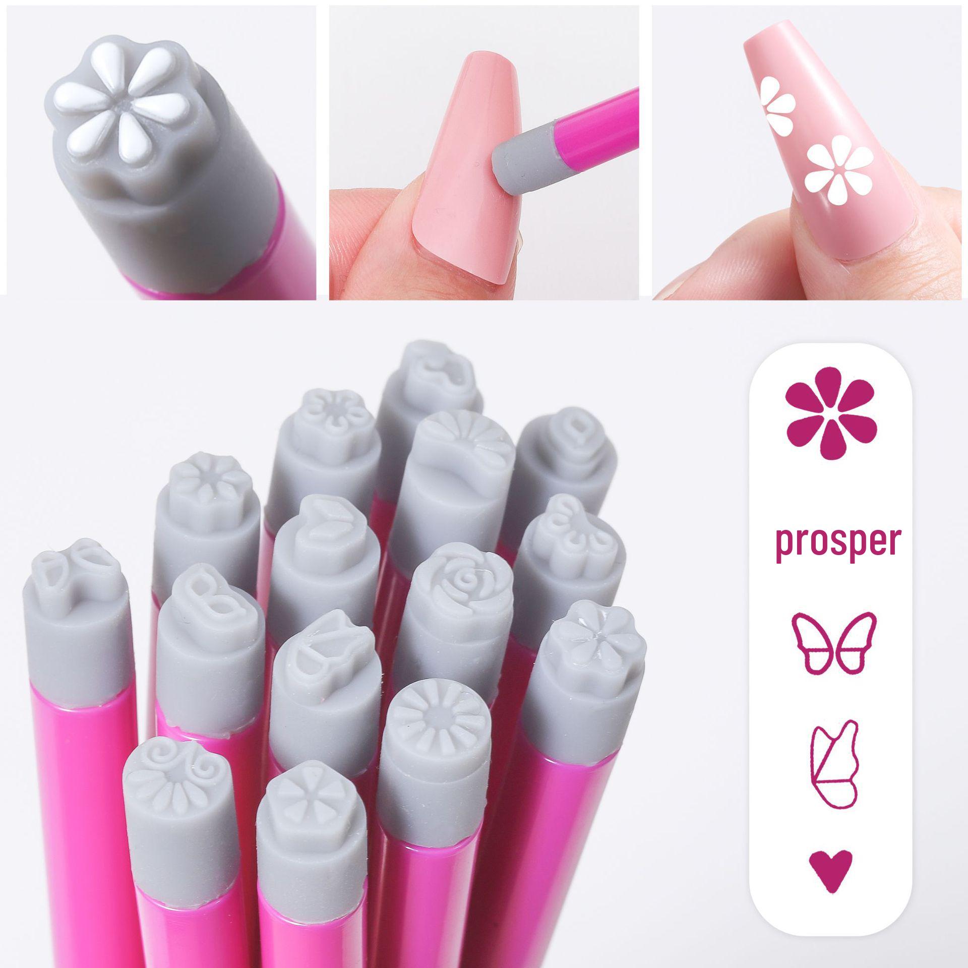 

Silicone Nail Art Stamp Pen for DIY Butterfly & Floral Designs