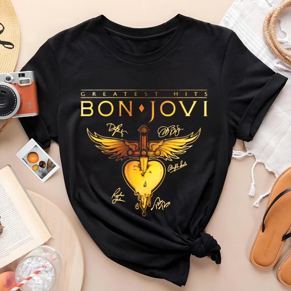 

New Bon Jovi Band Signature Shirt Gift Family Unisex All Size Shirt P68 Unisex T-Shirt S