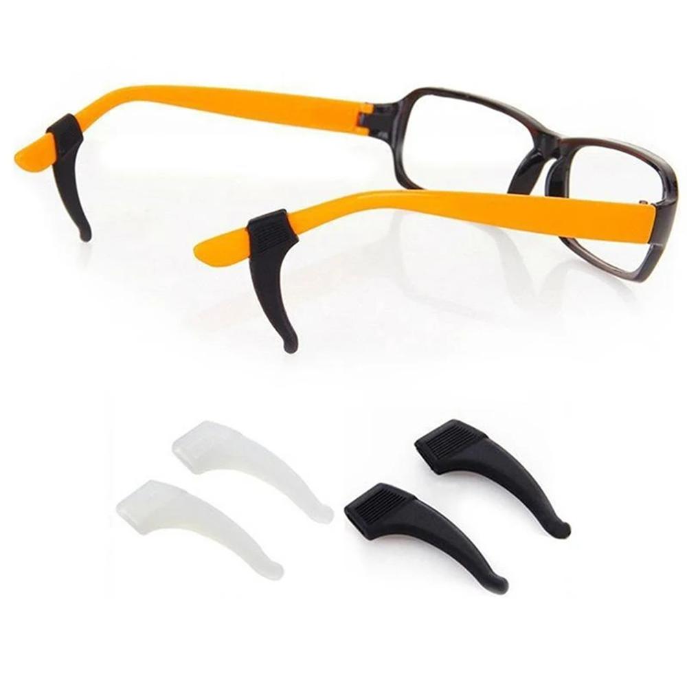 5pairs/Pack Silicone Eyeglass Non-Slip Ear Hook Anti-Slip Elastic Comfort Glasses Retainers Glasses Accessories Supplies Black