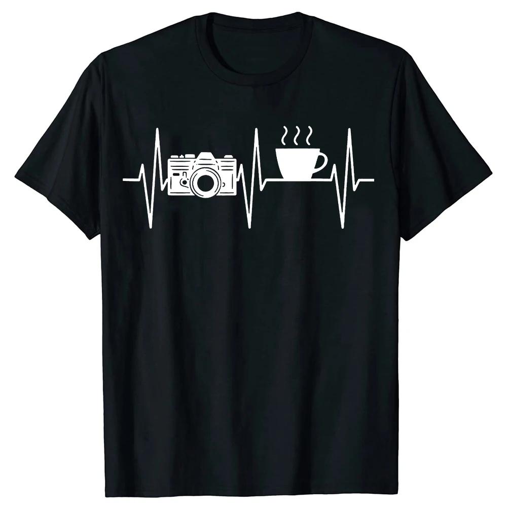 Humorous Photographer Coffee Lover Camera Photography Summer Print Streetwear Tshirt Birthday Gift Womens Tshirt Y2K Top