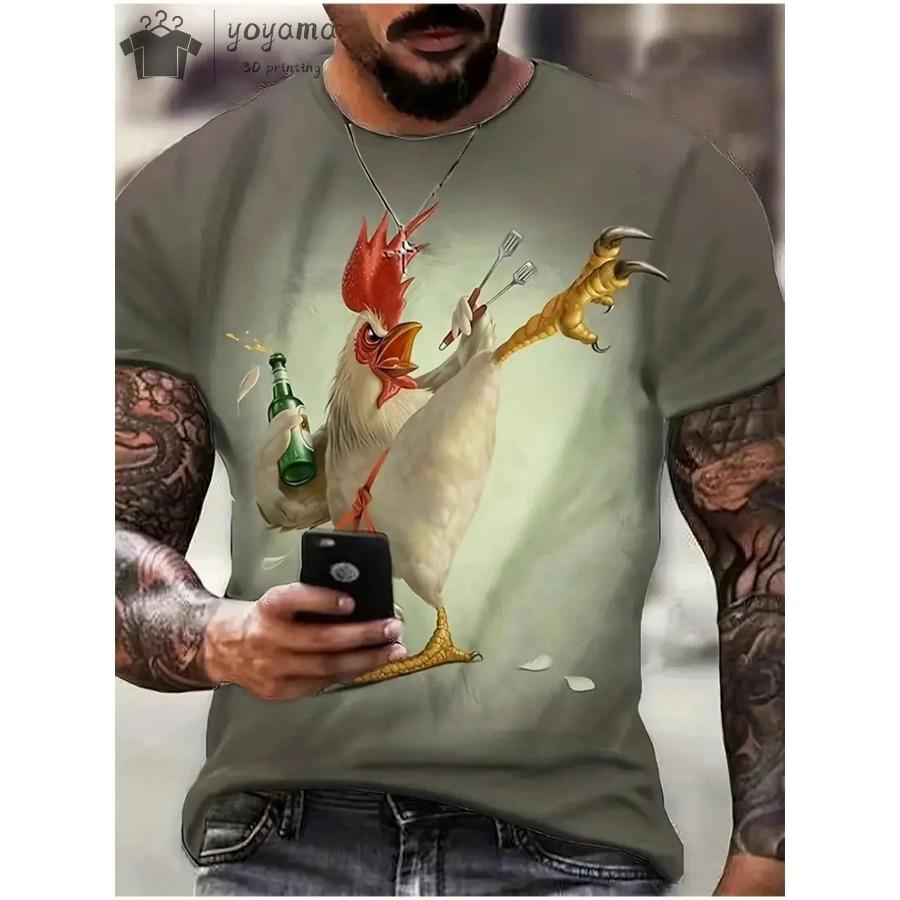 

Мужские футболки с винтажным принтом «Орел» в виде животного, повседневная футболка с коротким рукавом, модные наряды, уличные наряды с круглым вырезом, свободные топы 5XL