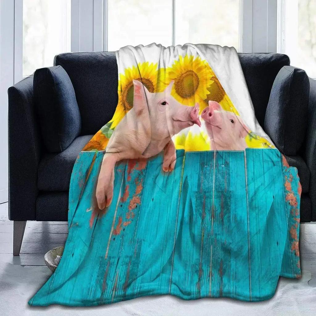 Pig Blanket Gifts for Women Pig Lovers,Pink Pig Blankets for Girls Boys,Cozy Warm Cute Animal Flannel Throw Blanket for Bed Sofa