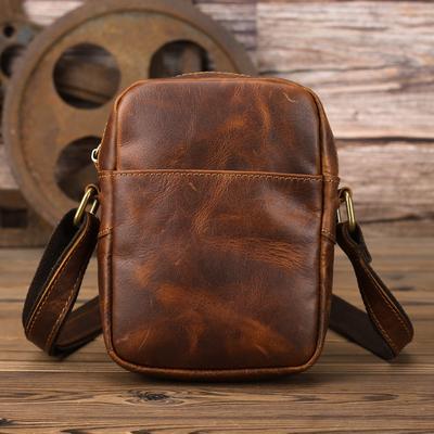 Nouveau sac à bandoulière pour homme en cuir, sac messager pour homme, petit sac à dos, mini première couche en cuir de vache, marque Tide, petit sac souple pour homme