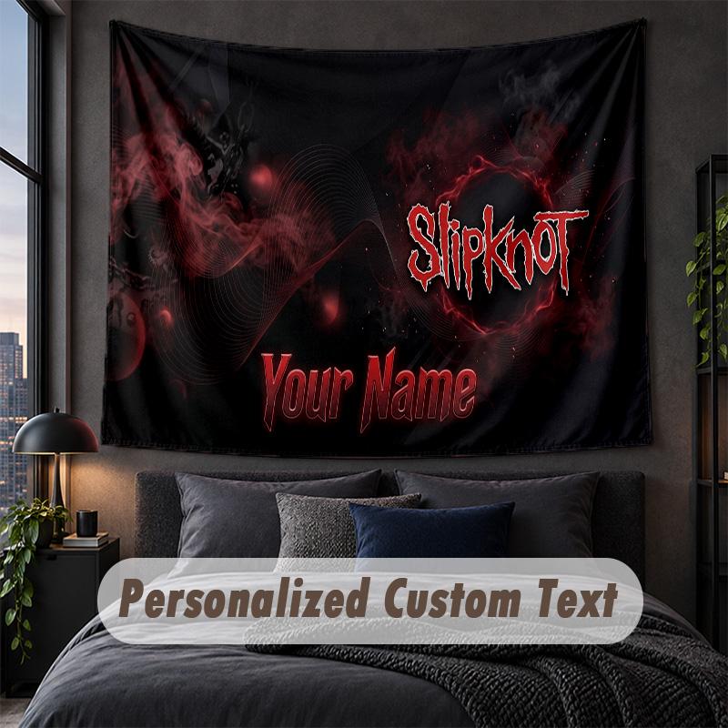Arazzo Personalizzato con Nome Testo, Appeso Decorativo da Parete Slipknot, Arazzo Sfondo per Casa Camera da Letto