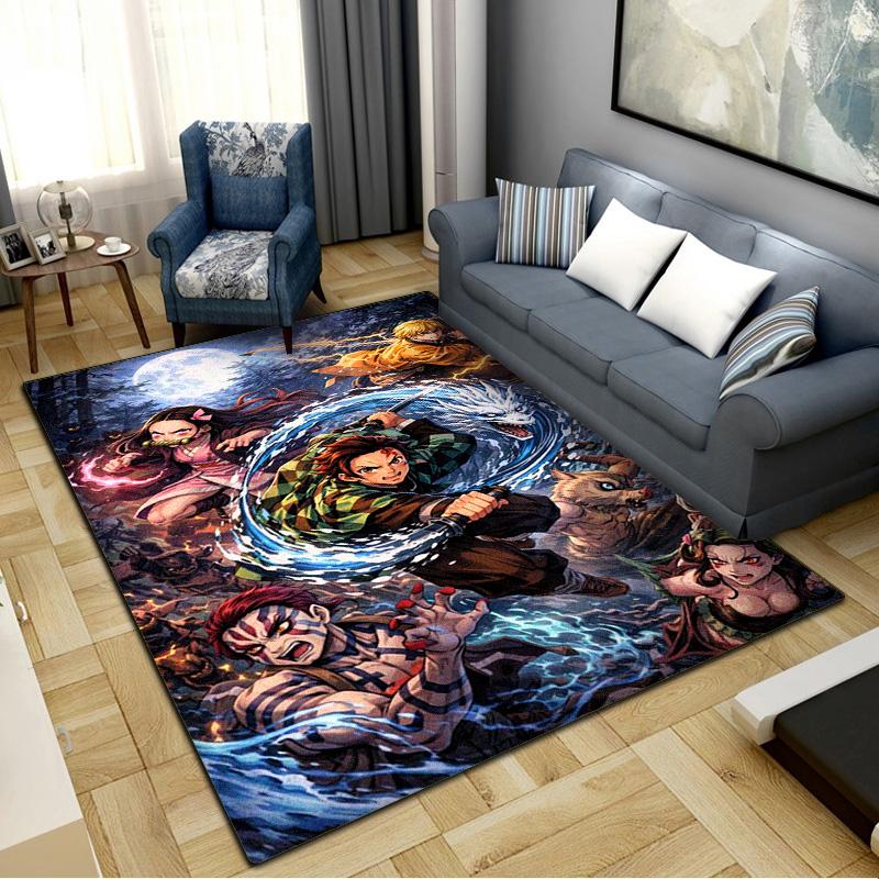 Demon Slayer Carpet Rug for Living Room Bedroom Home Sofa Decoration,Kids play Non-slip Floor Mat
