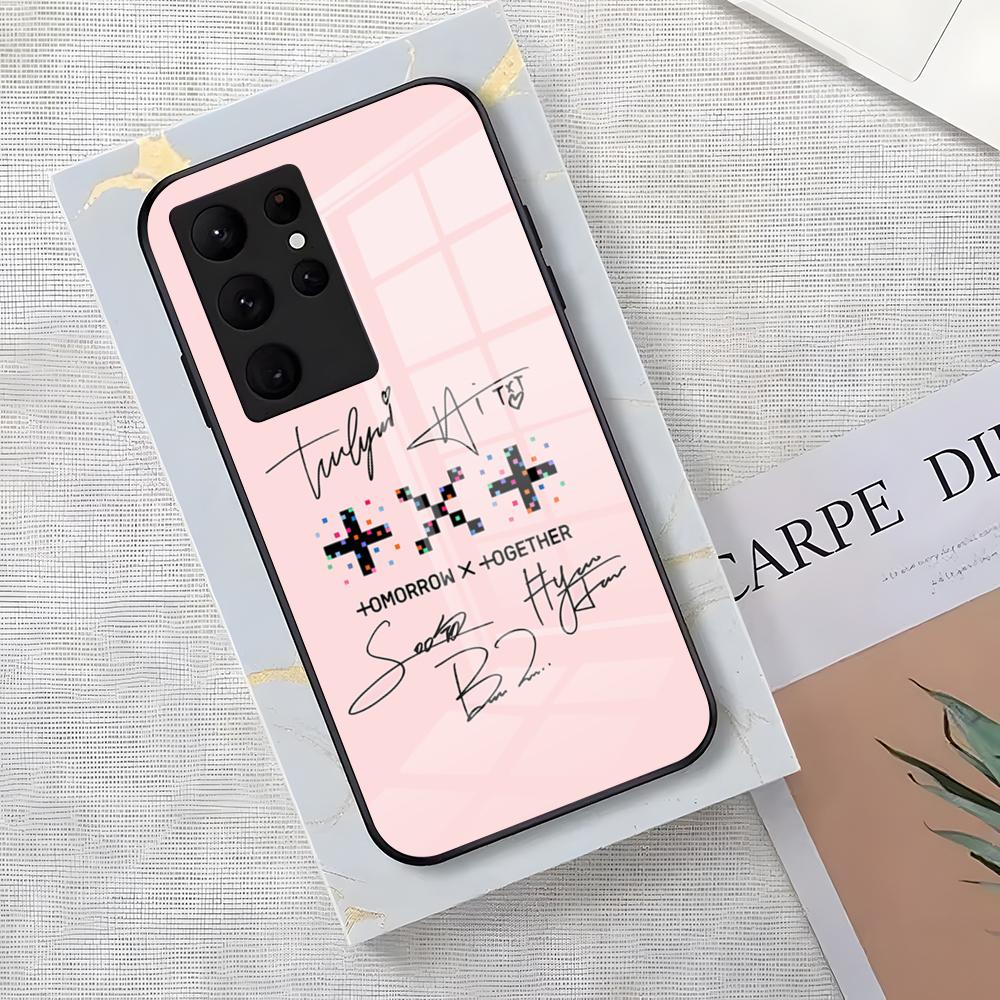Hot K-KPOP A-TXT-S Phone Case For Samsung S26 S25 Edge Ultra S23 S22 S21 S20 Plus S24 Fe Glass Cover