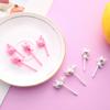 6Pcs Cartoon Lucky Cat Dog Shape Food Fruit Fork Picks Set Dessert Accessories