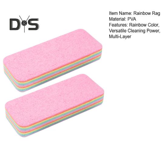 2 Stück Rainbow Rag PVA Wrap Technology Schwamm Umweltfreundlicher, super saugfähiger Reinigungsschwamm Küchenzubehör