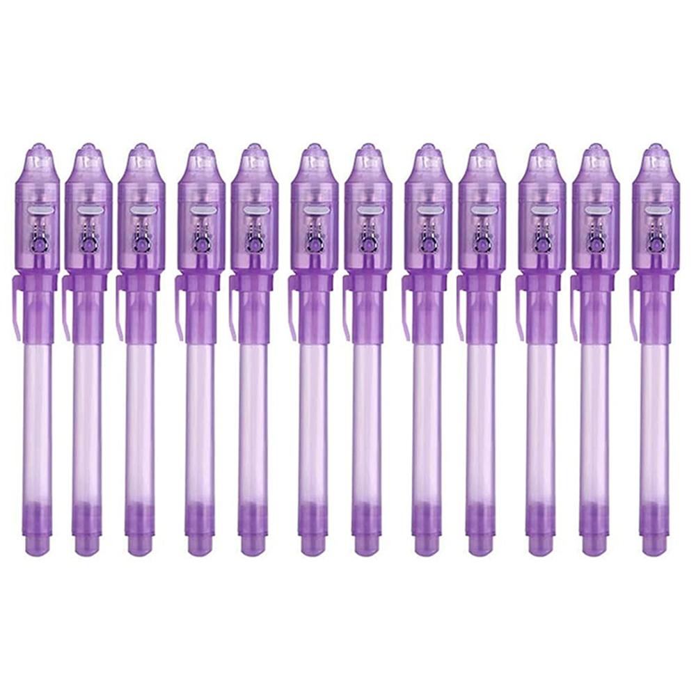 4-12pcs Invisible Ink Pen Spy Pen with UV Light Magic Marker for Secret Message Treasure Box Prizes Kids Party Favors Toys Gift