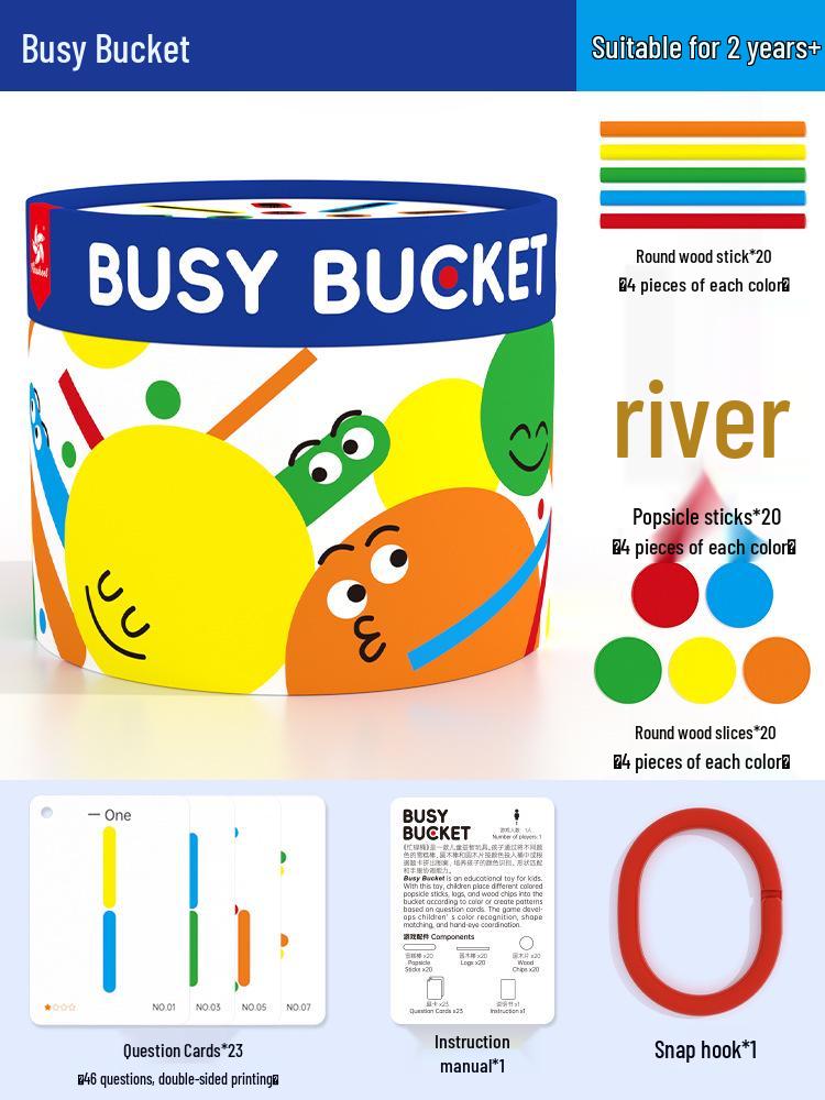Pinwheel Busy Bucket: Montessori Color Sorting Game for Early Childhood Education