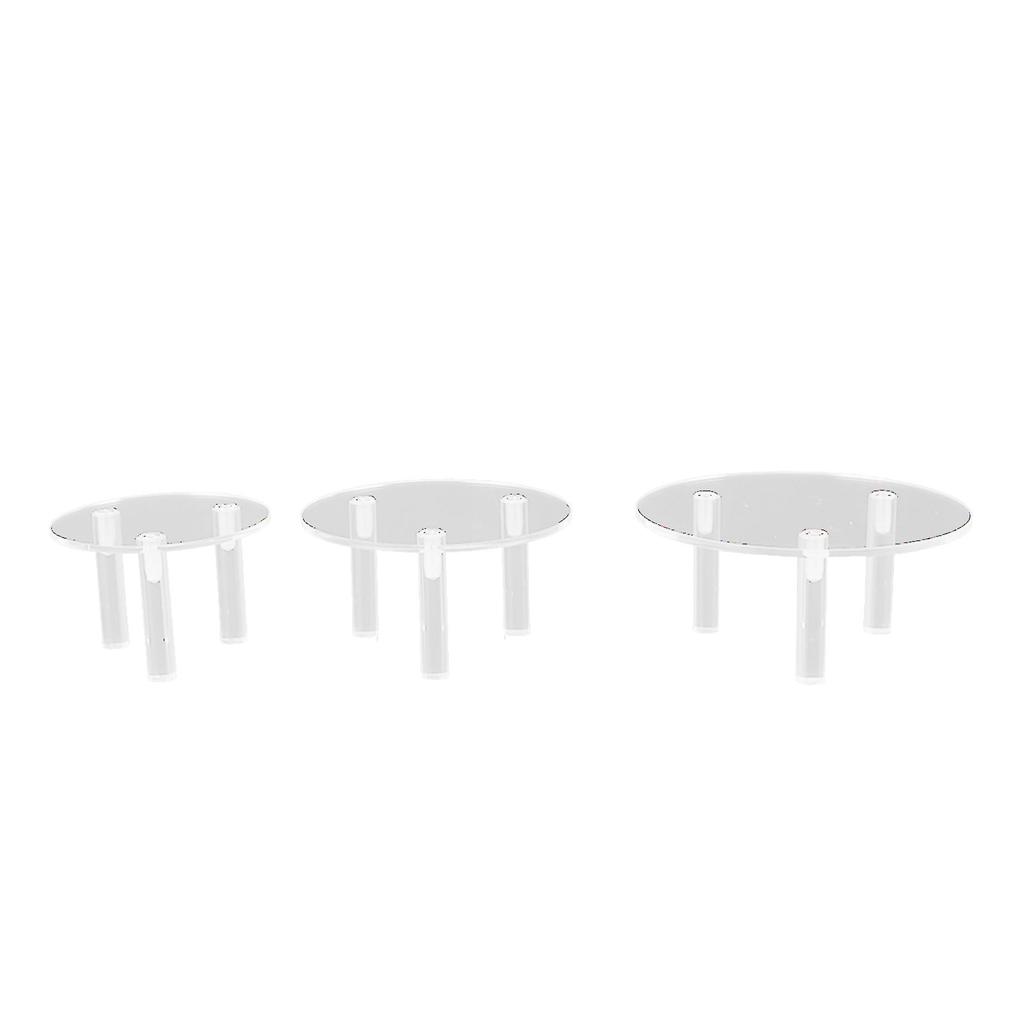 3 PCS Round Acrylic Display Stand Set Easy To Install Round Acrylic Jewelry Display for Rings Earrings Mini Figurines