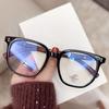 2022 Black Wood Grain Glasses for Women: Prescription-Ready, Lightweight, Large Face Slimming Eyewear