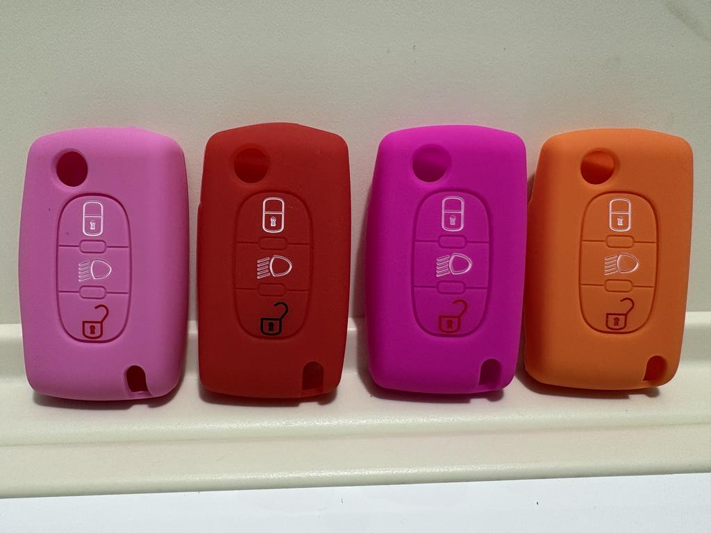 Soft Silicone Rubber Car Key Cover Case Shell Skin Protect 3 Buttons Fob For Citroen C2 C3 C4 Picasso Xsara C5 C6 C8 For Peugeot