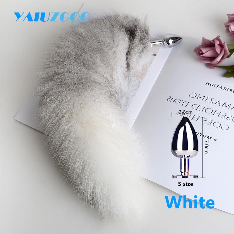 Separable Anal Plug Fox Tail Woman Cosplay Play Toy Natural Long Fox Tail Butt Plug Anal Sex Toys for Adult Products Couples