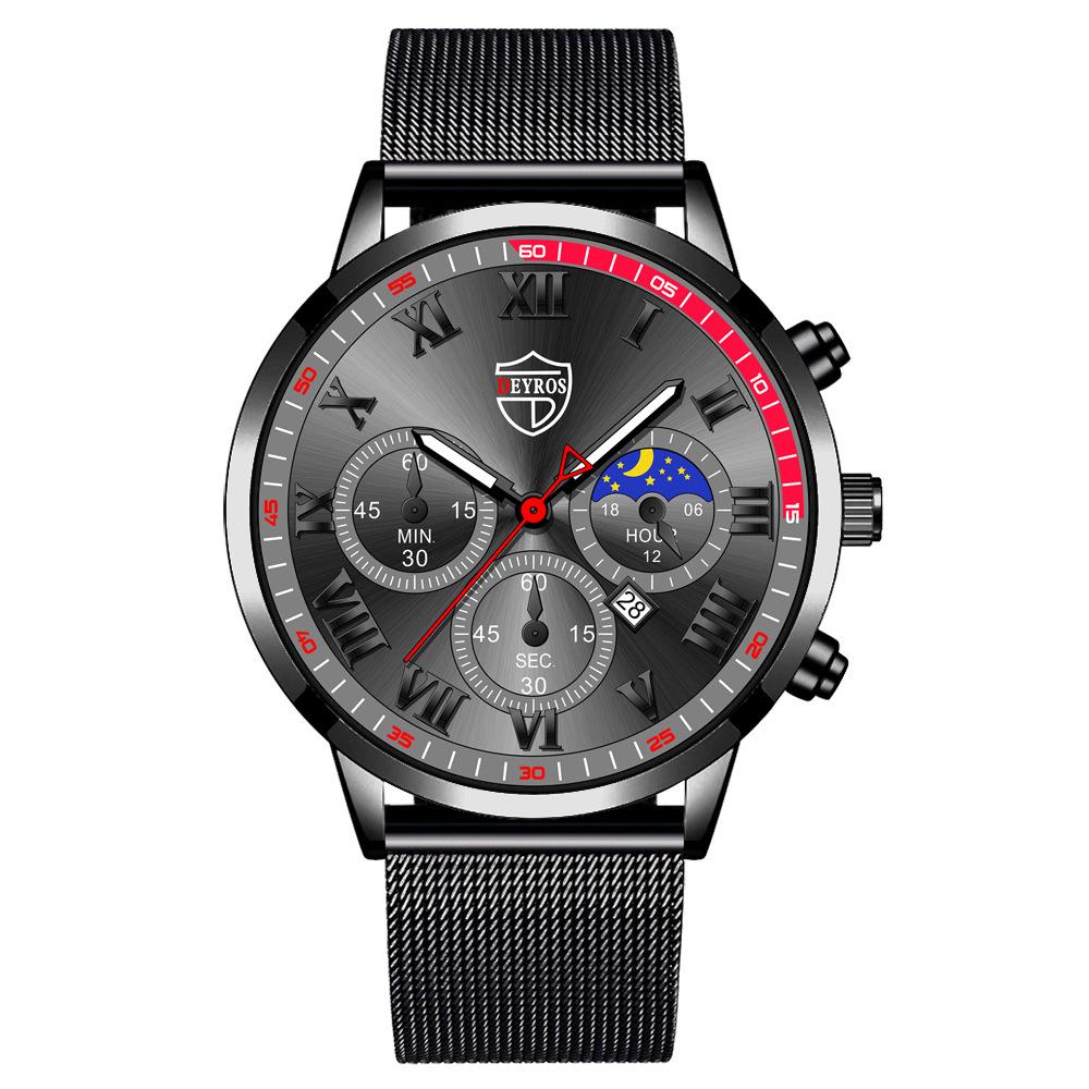 

Stainless Steel Milanese Mesh Strap Watch Men S Calendar Luminous Quartz Watch