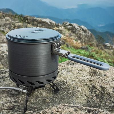 Portable Compacts Backpacking Cookware Windproof Outdoor Cooking Pot with Folding Handle For Outdoor Cooking Efficiency