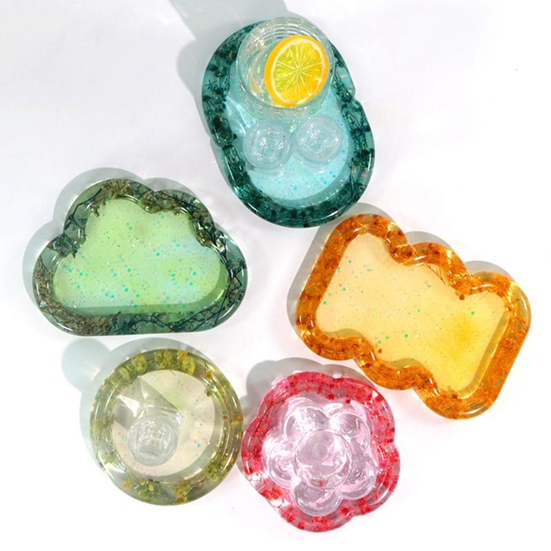 Cloud Heart Flower Shape Tray Silicone Mold Jewelry Container Resin Casting Mold Candle Holder Mold Easy To Clean
