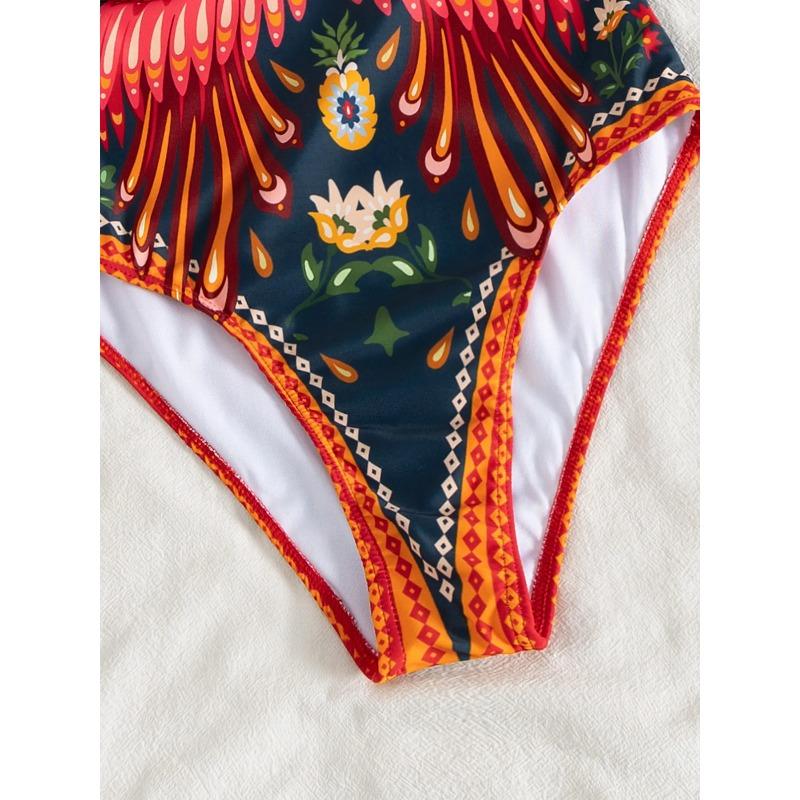 Moda Fiore sulla Spalla Costume da Bagno Intero Sexy Monospalla da Donna Body Stampato Costumi da Bagno Abbigliamento da Spiaggia per Vacanze Femminile