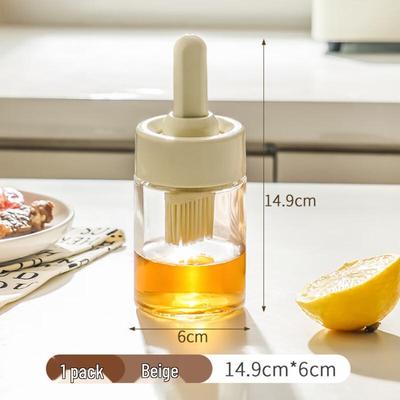 Ensemble Distributeur d'Huile en Verre et Pinceau à Badigeonner