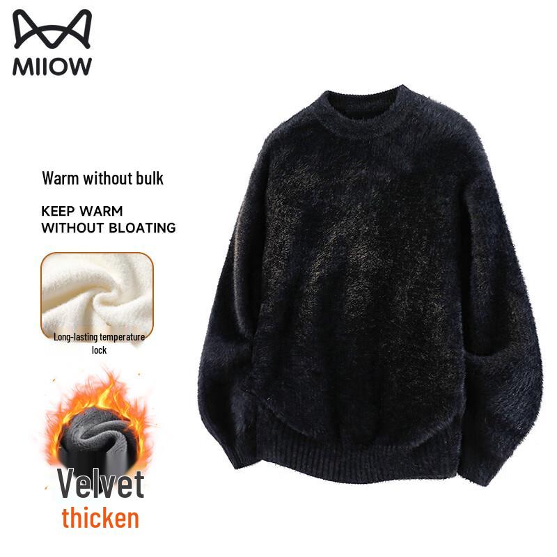 Mao Ren Unisex Thick Warm Round Neck Pullover Sweater