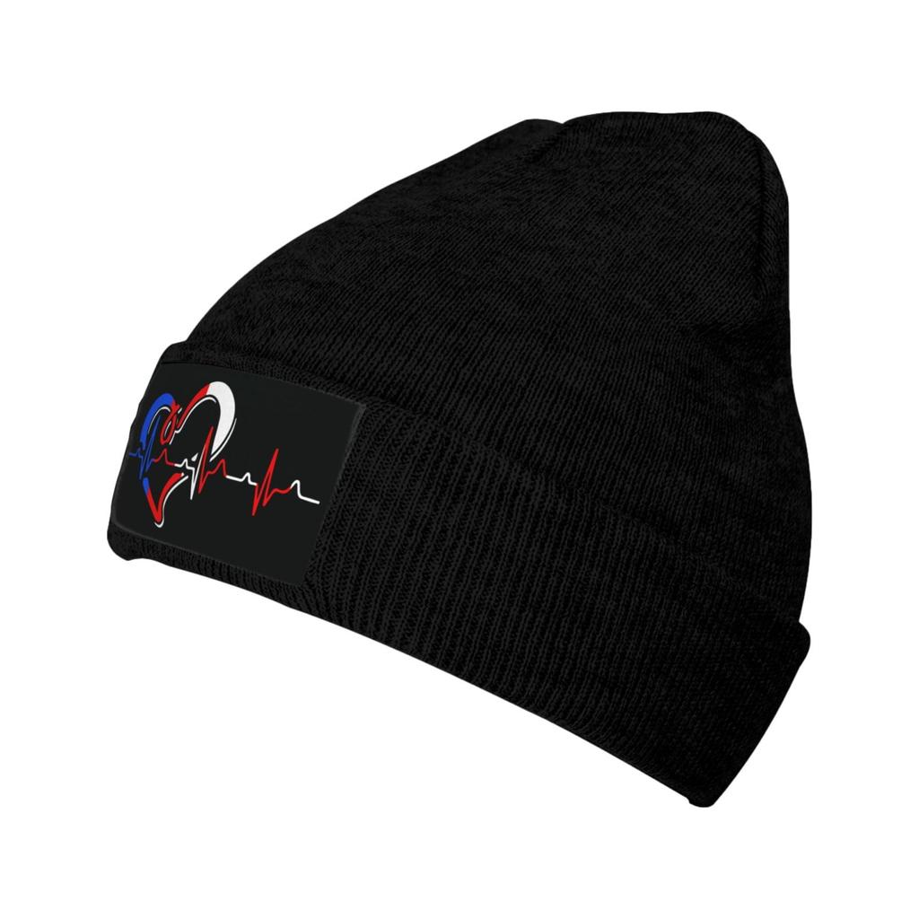Puerto Rican Heartbeat Unisex Adult Knit Beanie For Unisex Women Warm Snug Hat Cap Knitted Hats
