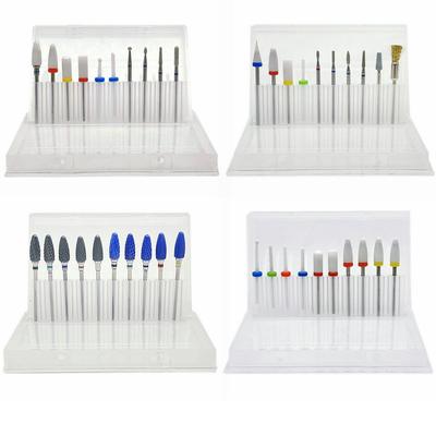 10 stücke Maniküre Keramik Nagel Bohrer Set Entfernen Gel Lack Bohrer Maniküre Maschine Pediküre Nagel Bits für Elektrische Bohrer