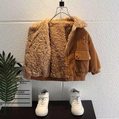 Jungen Cordjacke Mode Baby Verdickte Jacke Winterkleidung Plus Samtjacke Kinder Baumwollmantel