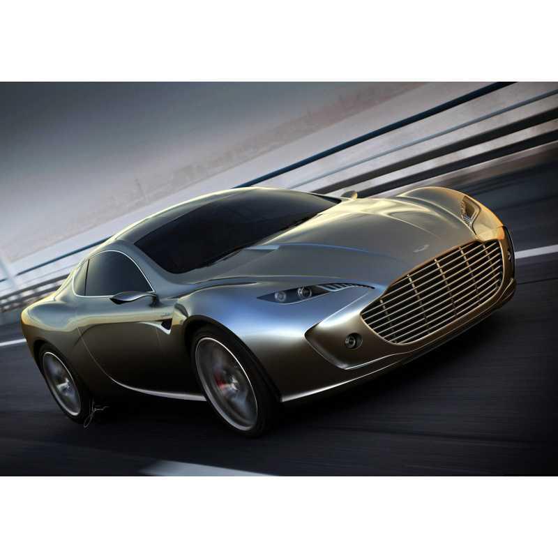 Aston Martin Decorative Poster with Frame - Vintage Car Art Print Wall Hanging