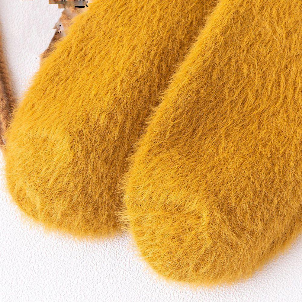 Korean Style Fashion Design Student Women Socks Mink Fur Fleece Socks Floor Socks Mid-Tube Hosiery