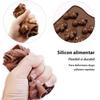 Dinosaur Silicone Chocolate Mold 4 Cavity, for Homemade Chocolates, Candies, Jelly or Ice Cubes, Brown, DIY Baking Tool