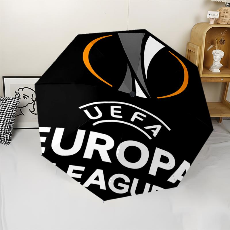 UEFA Champions League Print Automatic Umbrella, 8 Rib Iron Frame, Plastic Handle, Suitable for Outdoor Travel &Daily , Ideal Gift