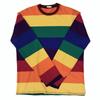 Scione Rainbow Striped Women T Shirts Harajuku Female Tops Long Sleeves Oversize O-Neck Casual T-shirts