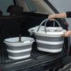 16L Collapsible Mop Bucket with Handles Space Saving Foldable Silicone Tub for Cleaning, Laundry, Storage - Portable Wash Basin